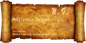 Móricz Irina névjegykártya